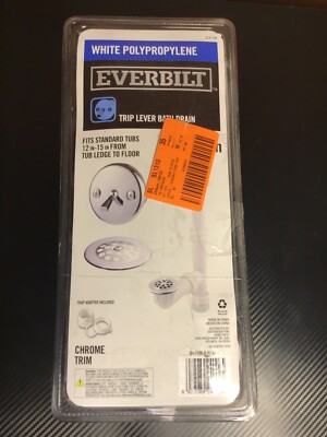 Everbilt Trip Lever 1-1/2 in. White Poly Pipe Bath Waste & Overflow Drain Chrome