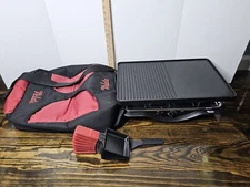 Velata Tabletop Raclette Grill 8 Serving Pieces w/Spatulas Metal/Granite Tops