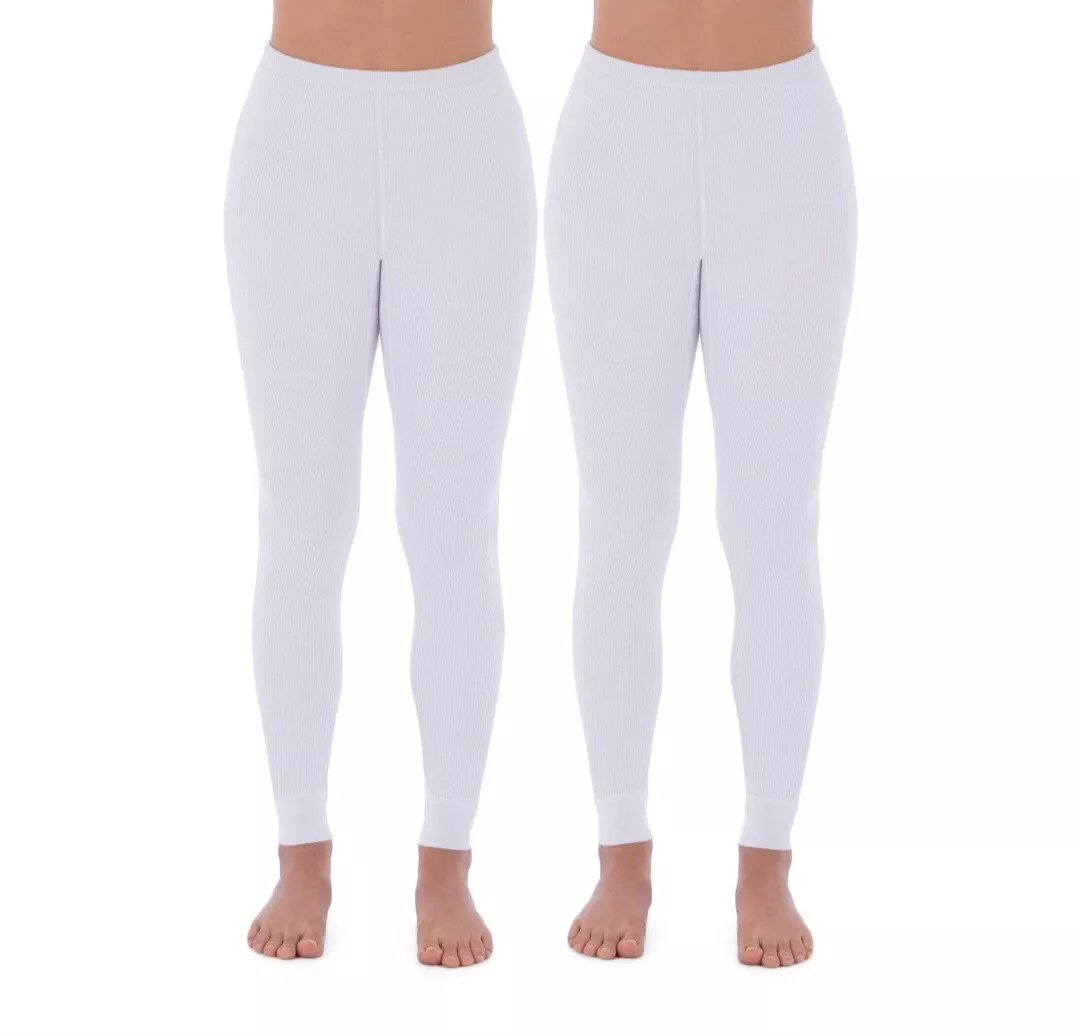 Fruit of the loom Women's and Women's Plus Long Underwear Waffle Thermal  Bottoms