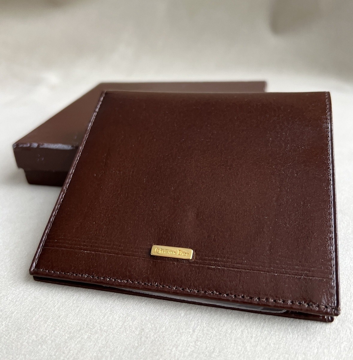 New In Box Christian Dior Vintage Bifold Wallet Burgundy Leather