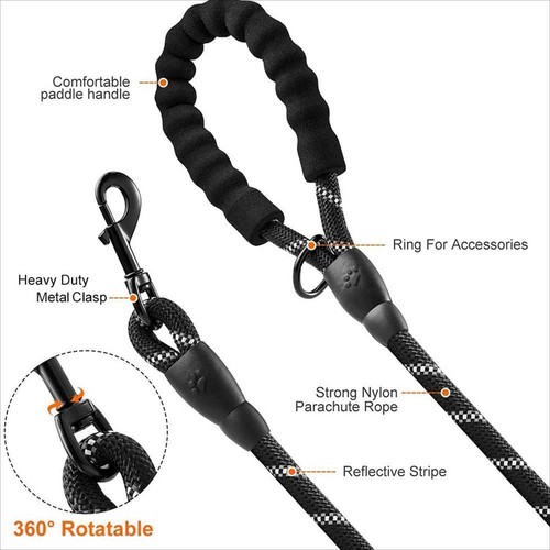 2-15M Nylon Training Dog Leash Heavy Duty Pet Products Strong Rope Recall Lead - Picture 5 of 14