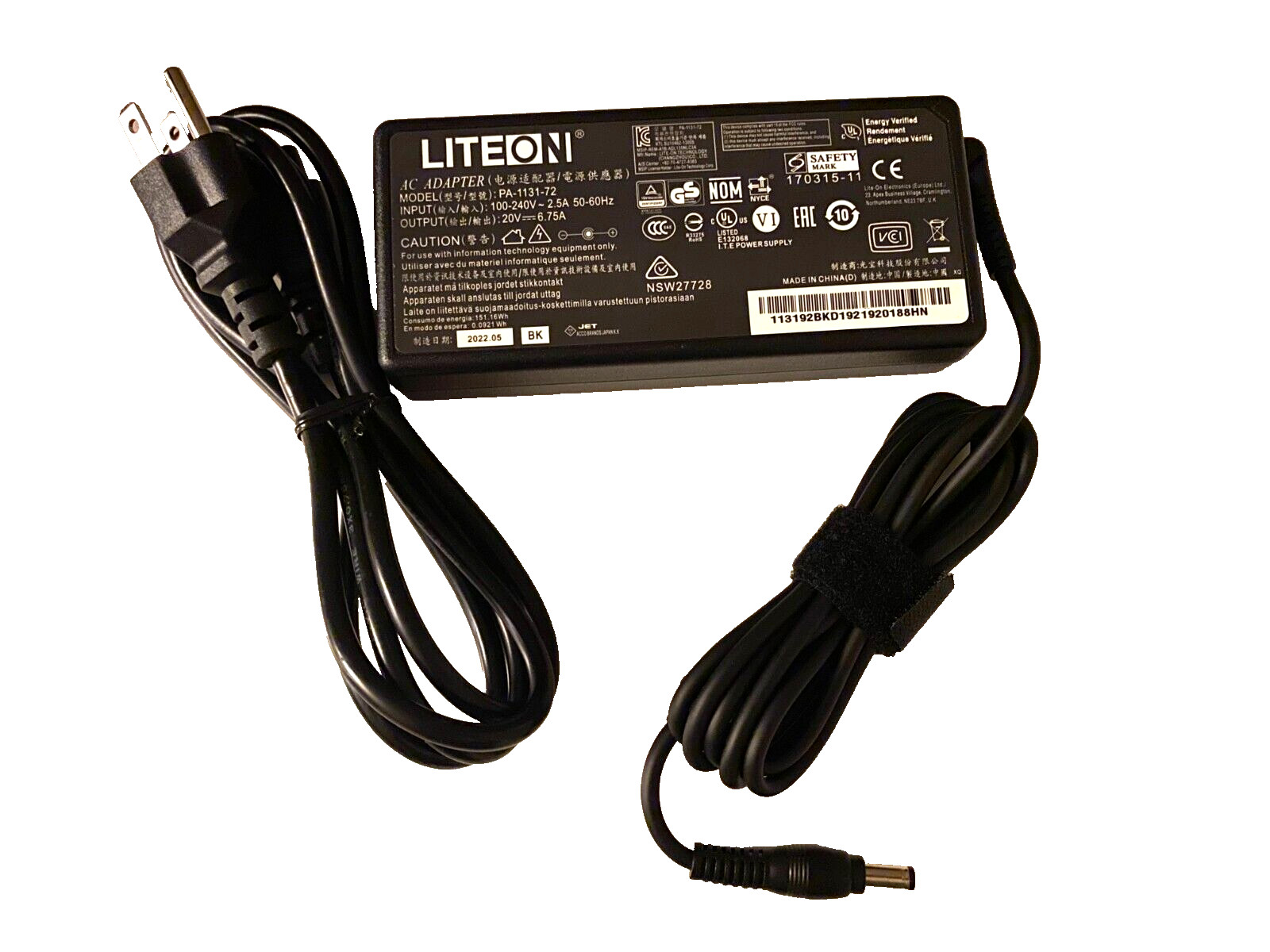 135W Power Supply 20V, 6.75A AC Adapter for Kensington SD475