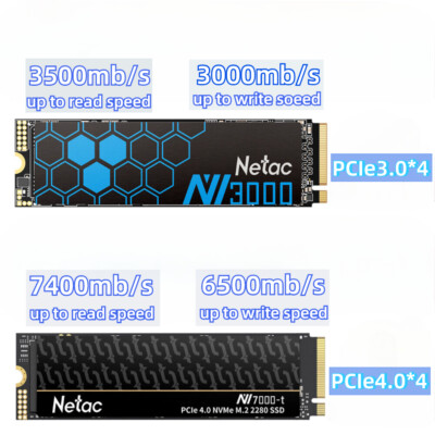 Netac 2TB 1TB 500GB M.2 PCIe Solid State Drive NVMe interne Festplatte SSD lot