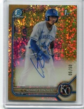 HERARD GONZALEZ 2022 Bowman Chrome 1st Gold Mini-Diamonds Auto 06/50 #CPA-HG HOT