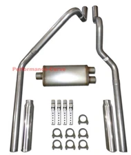 00-03 Dodge Dakota 3.9 4.7 5.9 Mandrel Bent Dual Exhaust w/ 18" Max Flow Muffler
