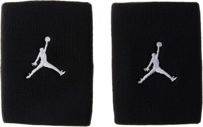 Air Jordan Black Knit Basketball Wrist Bands Jumpman Adult Unisex (2)