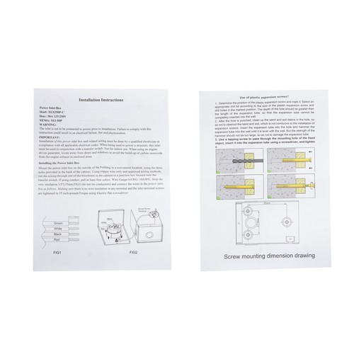 50A 20 Ft Generator Power Extension Cord, Inlet Box NEMA 14-50P/SS2-50R 125/250V - Picture 6 of 12