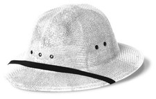 Double-Lacquered Straw Pith Helmet White