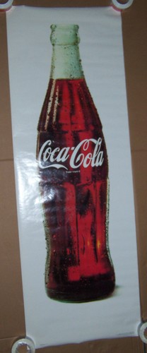 LARGE 1988 COCA COLA BOTTLE POSTER COKE ADVERTISING NOS 76" X 26" - Picture 3 of 7