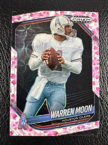 2025 Panini Prizm Black #65 Warren Moon Cherry Blossom Prizm Oilers /20