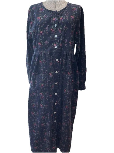 Erika & Co VTG 1990s All Cotton Ladies Dress XL Modest Floral Button Down Cute! - Picture 1 of 16