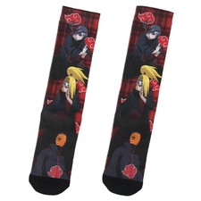 Naruto Shippuden Akatsuki Socks Anime Manga Men's Sublimated Crew Socks