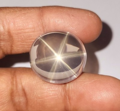 73 Ct 24.1x22.8x18.8 MM Natural White 6 Ray Star Rose Quartz Oval Shape Cabochon