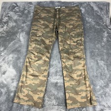 Y2K Cargo Pants 14 Camo Paratrooper Utility Grunge Skate Low Rise Hip Hop Rave