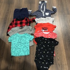 Lot of 9 Baby Unisex Carters Bodysuits Carters Little Me  Tommy Old Navy #S16