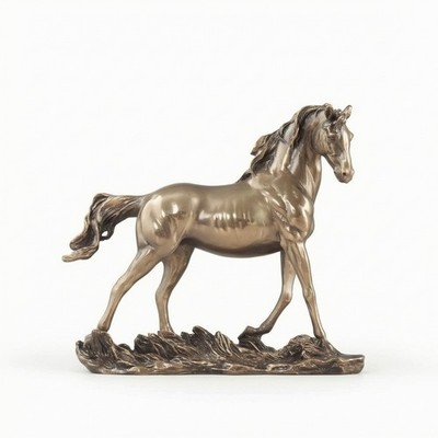 Pferdeskulptur bronzefarben Pferdefigur realistisch für Regal, Büro