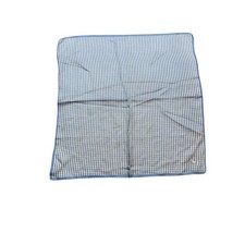 Ralph Lauren Silk Pocket Square 17" Blue Yellow Check Pattern Vintage