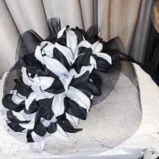 KaKyCo New York Mesh Fascinator Headpiece Black/Silver