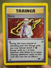 Pokémon TCG Blaine Trainer Gym Challenge Holo SWIRL 17/132 Unlimited LP-MP on eBay