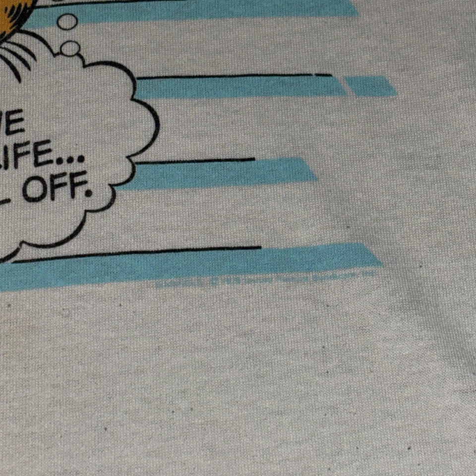 Винтажная футболка Garfield 1978 одинарный шов большой Stedman ярлык юмор Jim Davis - Изображение 3 из 4