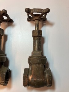 VINTAGE BRONZE GATE VALVES LOT OF 3 - CRANE - LUNKENHEIMERER