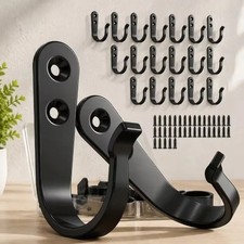 4/8/16PCS Heavy Duty Iron Coat Hooks Wall Mounted Rust Resistant Black Hooks