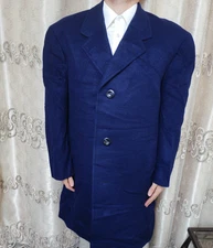 1950s vintage handtailored bespoke 100% camel hair classic blue over coat 48R