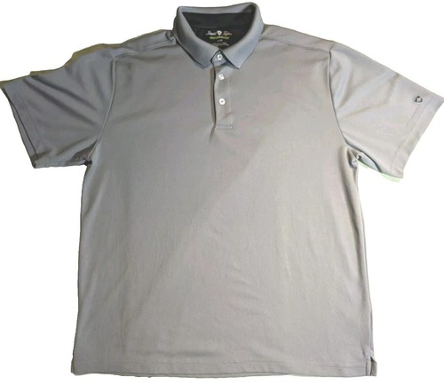 Dave Taylor Polo Golf T Shirt Men L Short Sleeve Collar Button Gray Polyester - Picture 2 of 13