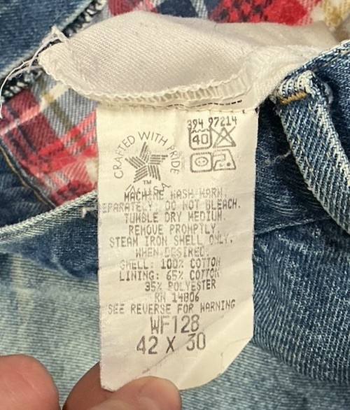 Vintage Carhartt Flannel Lined Jeans WF128 Made In USA Size 42/30 thumbnail 4