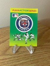 Detroit Tigers Retro Logo 1990 Fleer Action Series Baseball Stickers MLB