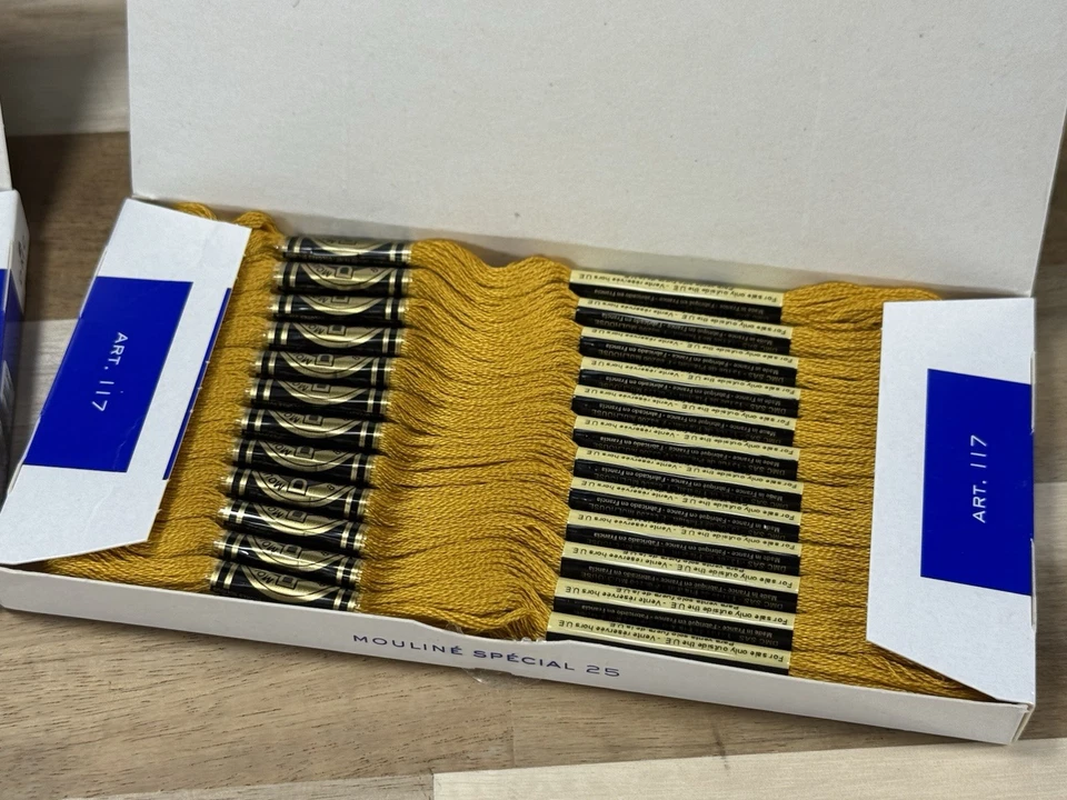 ✅ 3 Boxes ✅NEW ✅DMC 25 EMBROIDERY FLOSS ✅MOULINE ✅FRANCE ✅100% COTTON ✅#783 - Image 3 of 4