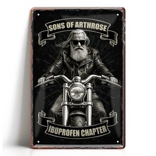 Blechschild 20x30cm Sons of Arthrose Ibuprofen Biker Humor Motorrad Vintage Deko