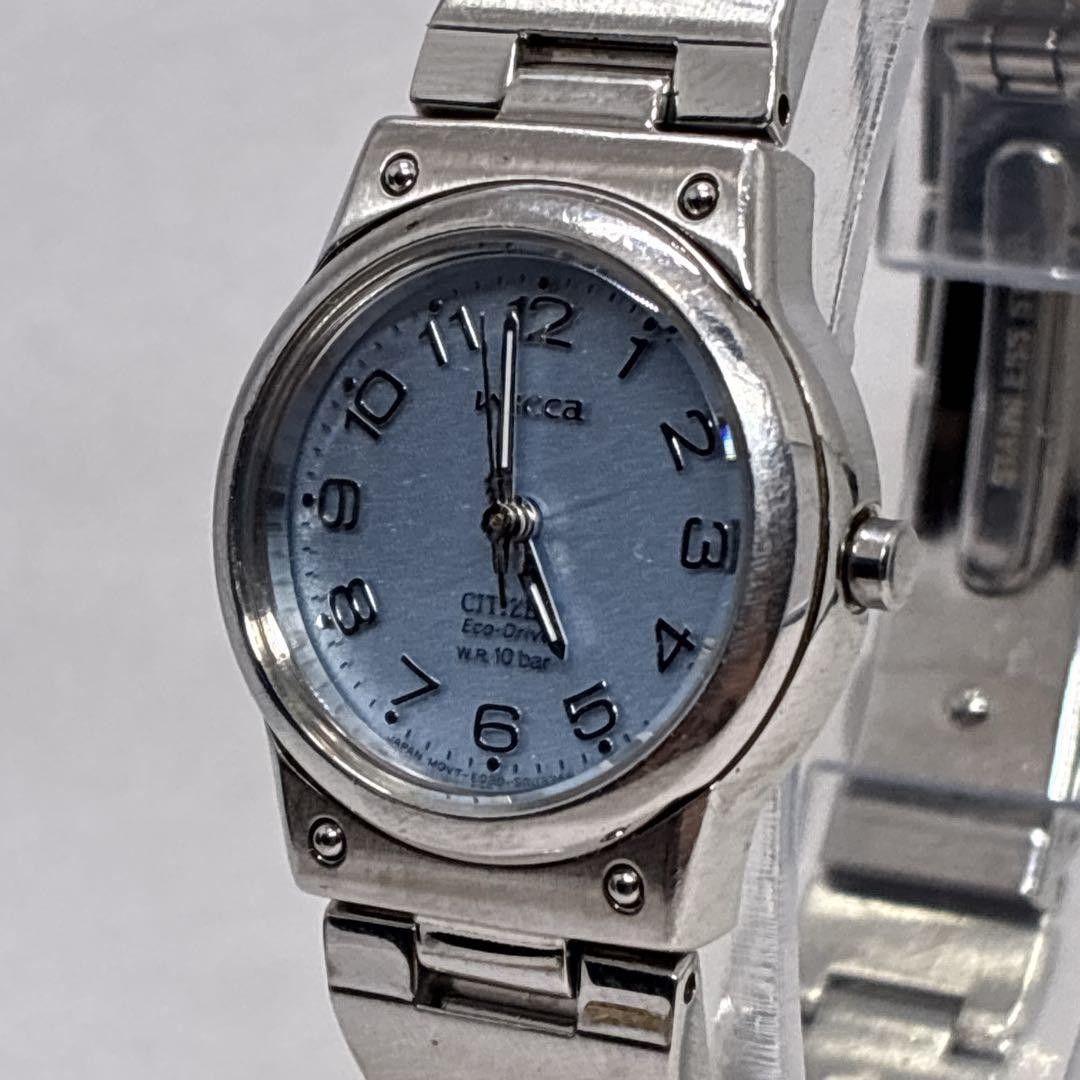 Working CITIZEN Wicca Eco-Drive 10 ATM Water Resistant Blue Dial