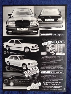 Mercedes W124, Brabus, originale Werbung 1985 Brabus Mercedes