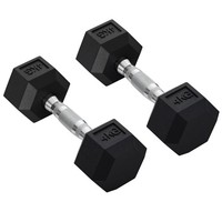 HOMCOM Hexagonal Dumbbells Kit Weight Lifting Exercise for Home Fitness 2x4kg