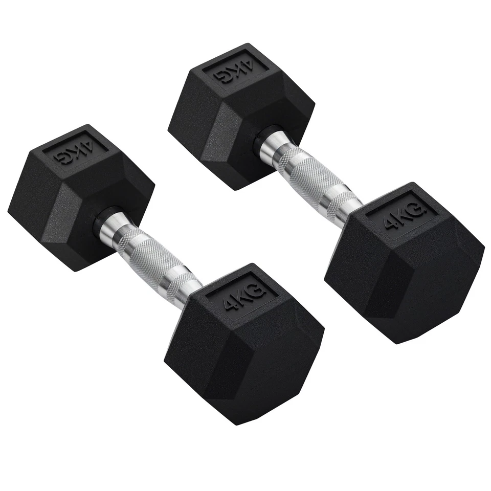 HOMCOM Hexagonal Dumbbells Kit Weight Lifting Exercise for Home Fitness 2x4kg, photo 1 of 5