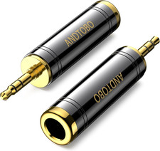 Stereo Pure Copper Headphone Adapter, 3.5 Mm 1/8'' Plug Male to 6.35 Mm 1/4'' 