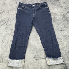 Tommy Hilfiger Woman  s Size 16 Dark Wash Tribeca Skinny Crop Jeans Raw Hem