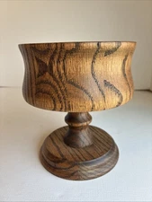 Quality Heirloom Walnut Pedestal Nut Bowl Mid-Century Modern MCM Rustic Oak