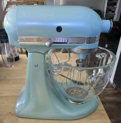 KitchenAid - KSM155GBAZ Artisan Designer Series Tilt-Head Stand Mixer Aqua Blue