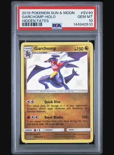Garchomp SV40/SV94 Hidden Fates: Shiny Vault Holo PSA 10 gem mint
