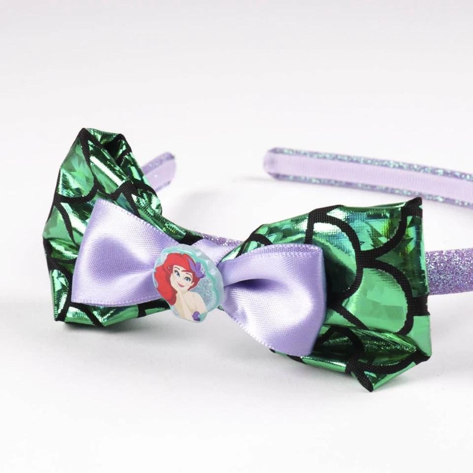 SET 2 CERCHIETTI LA SIRENETTA ARIEL DISNEY CERCHIETTO FIOCCO ACCESSORI CAPELLI - Immagine 4 di 4
