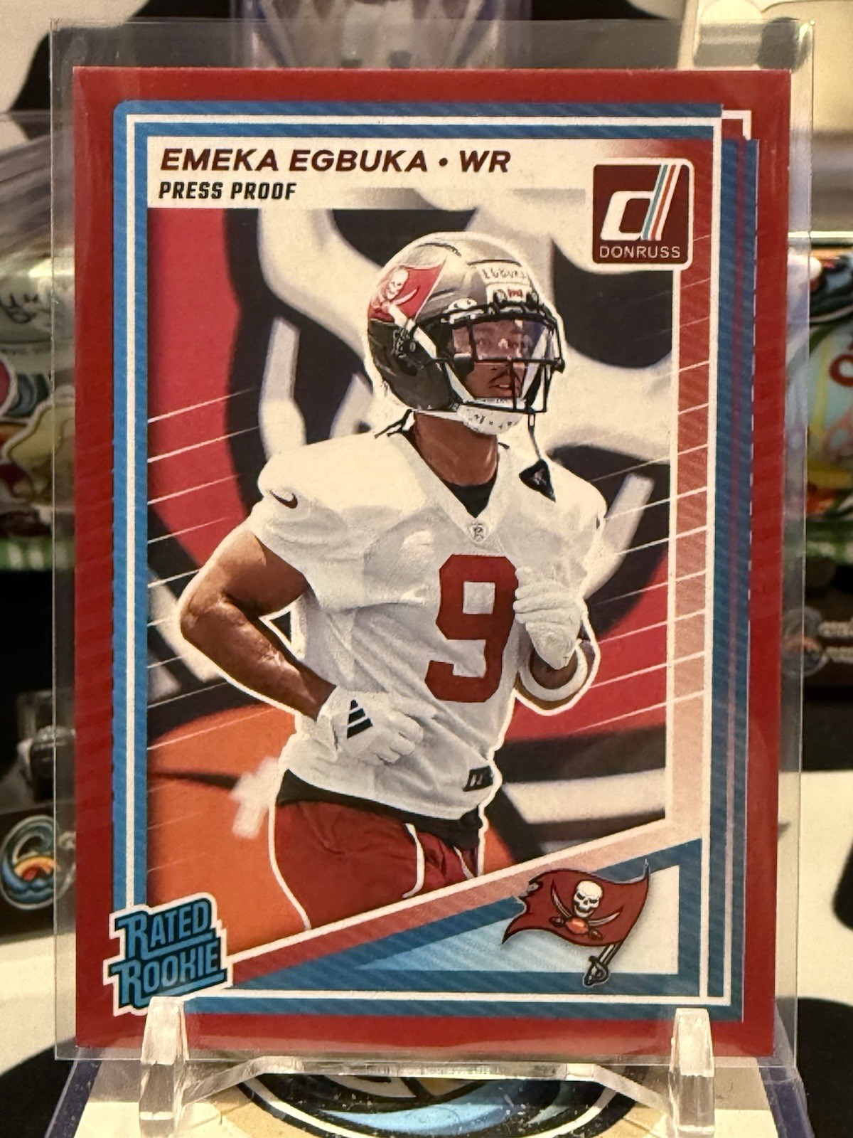 2025 Panini Donruss - Rated Rookie Emeka Egbuka #375 Press Proof Red (RC) JW