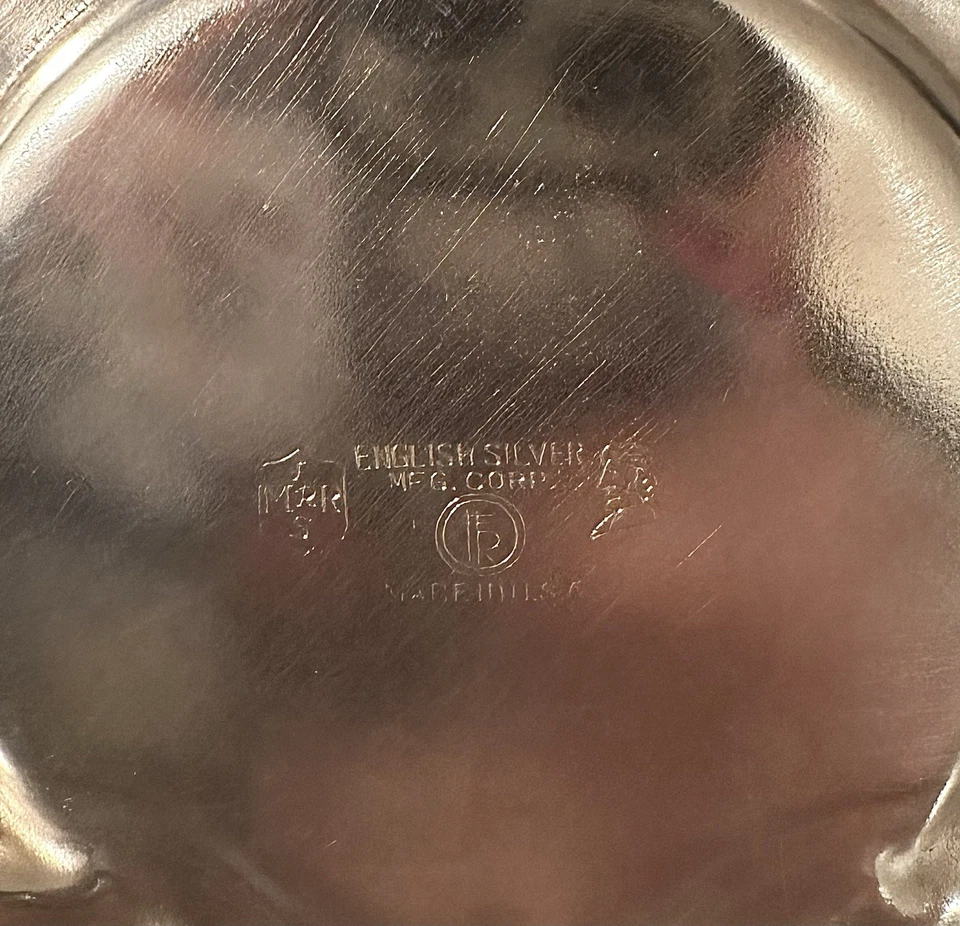 Plato grande vintage inglés plateado Foto 3 de 4