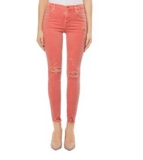 J Brand Womens Maria Grapefruit High-Rise Skinny Leg Size 24