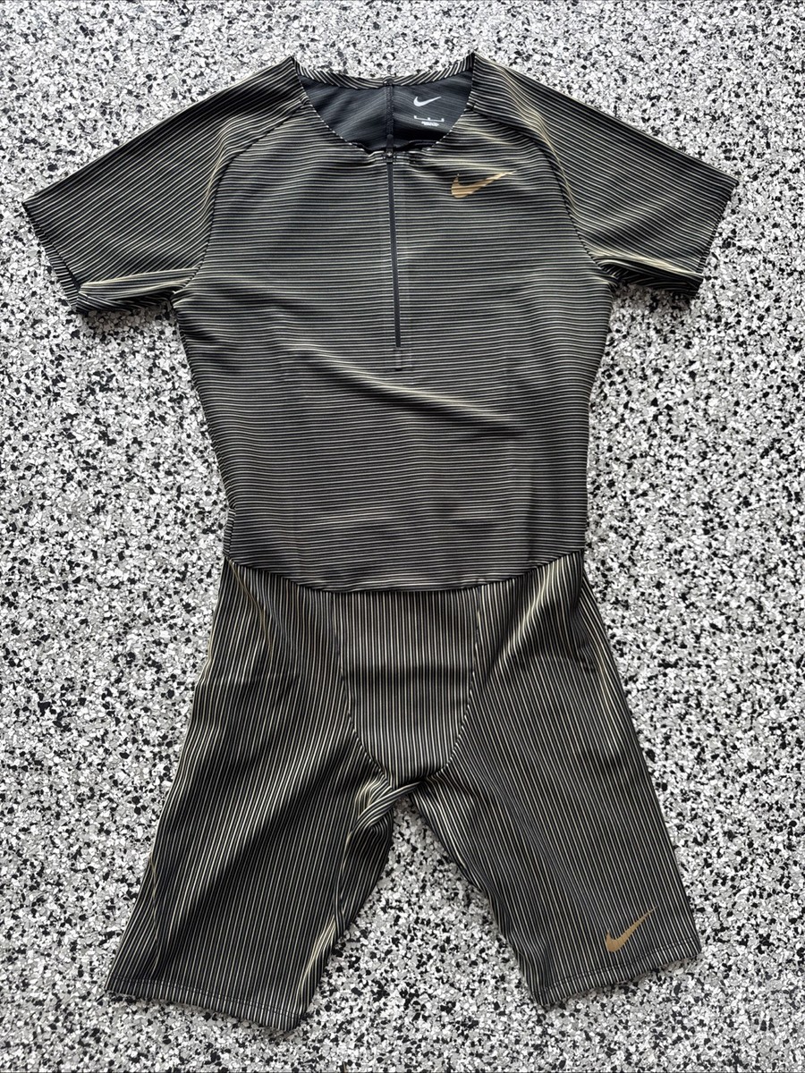 nike pro elite speed suit 2020 us S サイズ Men's Nike Elite Pro One Piece Black Gold Track Speed Suit