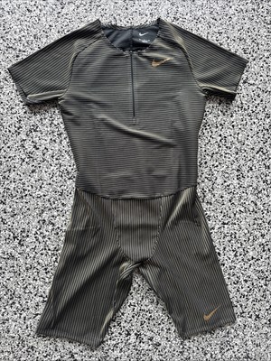 NIKE - NIKE Pro Elite 2018 Speed suit ノースリーブ L Men's Nike Elite Pro One Piece Black Gold Track Speed Suit
