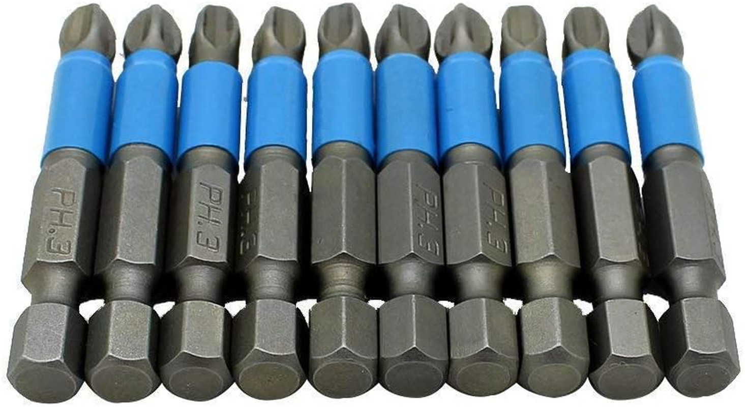 10Pcs PH3 Magnetic Anti-Slip Impact Screwdriver Bit Set 2" Power Tool Bits