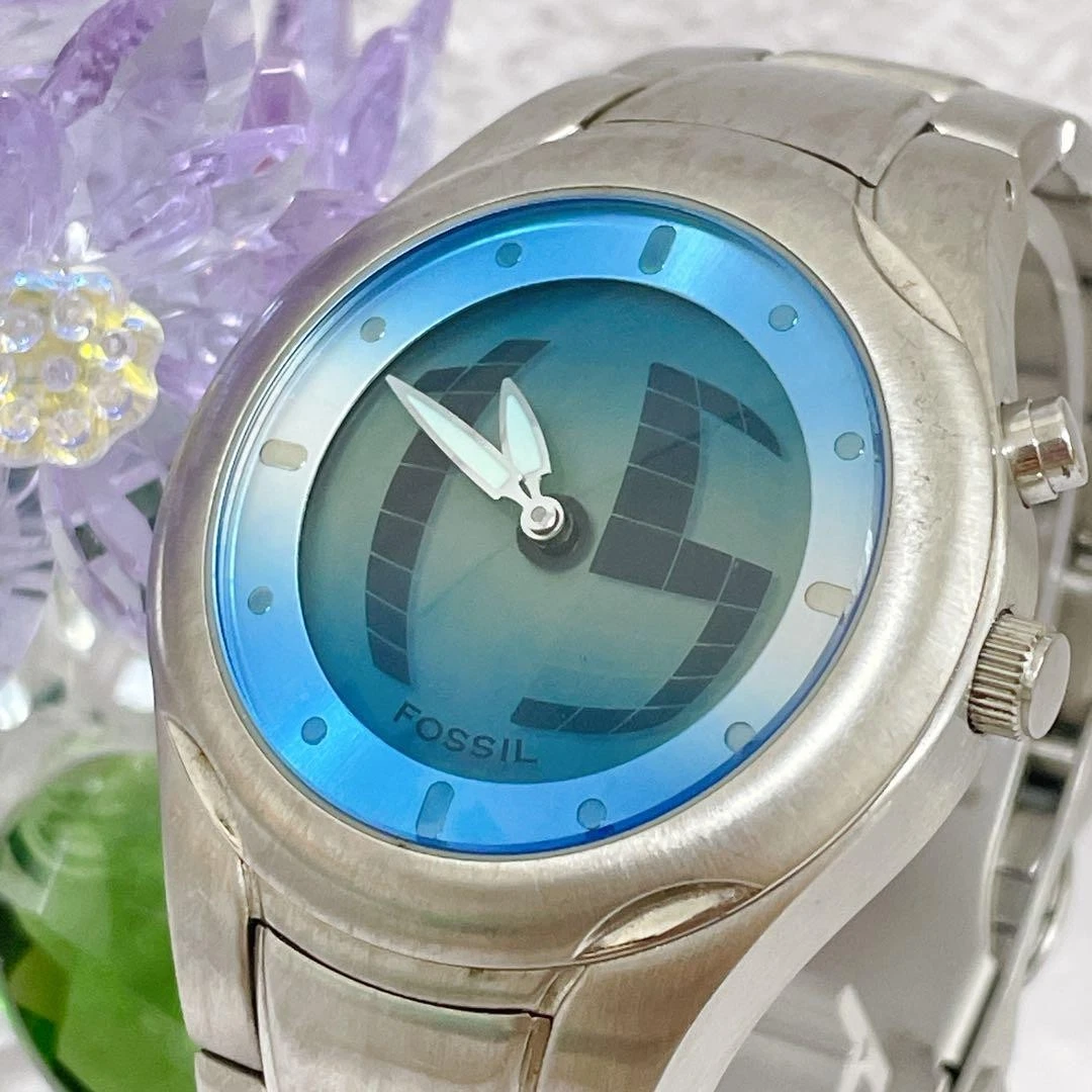 Silver Case Quartz Fossil Big Tic Wristwatches for sale | eBay display picture 1