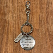 Thank You Inspirational Keychain Teacher Nurse Coworker Gift Appreciation Charm